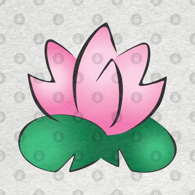 Pink Lotus on Lily Pads by KEWDesign